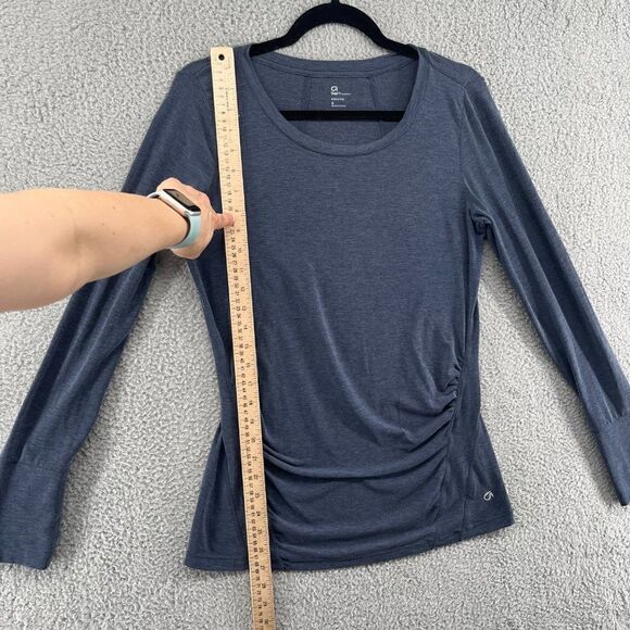 GapFit Maternity Long Sleeve Lightweight top womens size small blue thumbholes - Picture 7 of 11